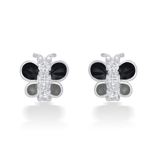 Nipura 925 Sterling Silver Black Butterfly Dreams Studs for Kids