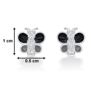 Nipura 925 Sterling Silver Black Butterfly Dreams Studs for Kids