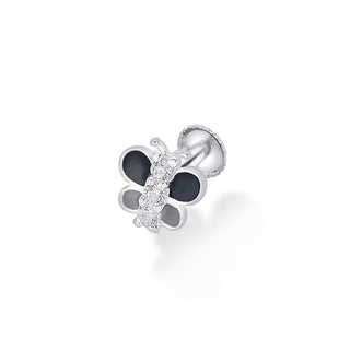 Nipura 925 Sterling Silver Black Butterfly Dreams Studs for Kids