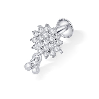 Nipura Sterling Silver Sparkling Charm Stud Earrings for Kids, Baby | White Charm Design | Kids Silver Earrings Ideal Gift for Children