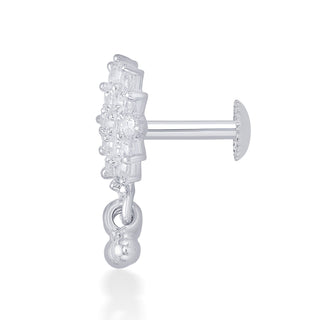 Nipura Sterling Silver Sparkling Charm Stud Earrings for Kids, Baby | White Charm Design | Kids Silver Earrings Ideal Gift for Children