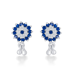 Nipura 925 Sterling Silver Blue Fairy Flower Studs for Kids