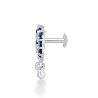 Nipura 925 Sterling Silver Blue Fairy Flower Studs for Kids