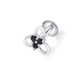 Nipura 925 Sterling Silver Black Trinity Blossom Studs for Kids