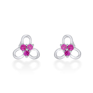 Nipura 925 Sterling Silver Pink Trinity Blossom Studs for Kids