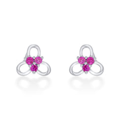 Nipura 925 Sterling Silver Pink Trinity Blossom Studs for Kids