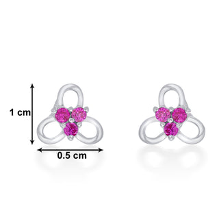 Nipura 925 Sterling Silver Pink Trinity Blossom Studs for Kids