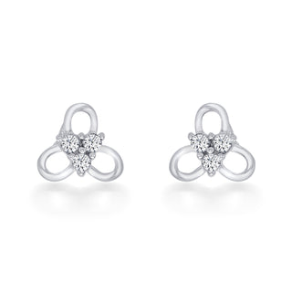 Nipura 925 Sterling Silver Zircon Trinity Blossom Studs for Kids