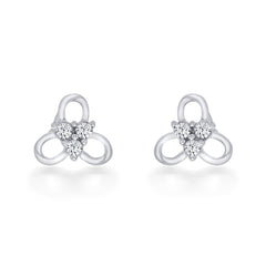 Nipura 925 Sterling Silver Zircon Trinity Blossom Studs for Kids