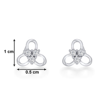 Nipura 925 Sterling Silver Zircon Trinity Blossom Studs for Kids