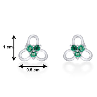 Nipura 925 Sterling Silver Green Trinity Blossom Studs for Kids