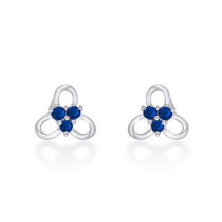 Nipura 925 Sterling Silver Blue Trinity Blossom Studs for Kids