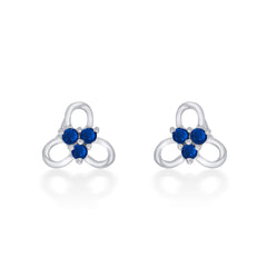 Nipura 925 Sterling Silver Blue Trinity Blossom Studs for Kids