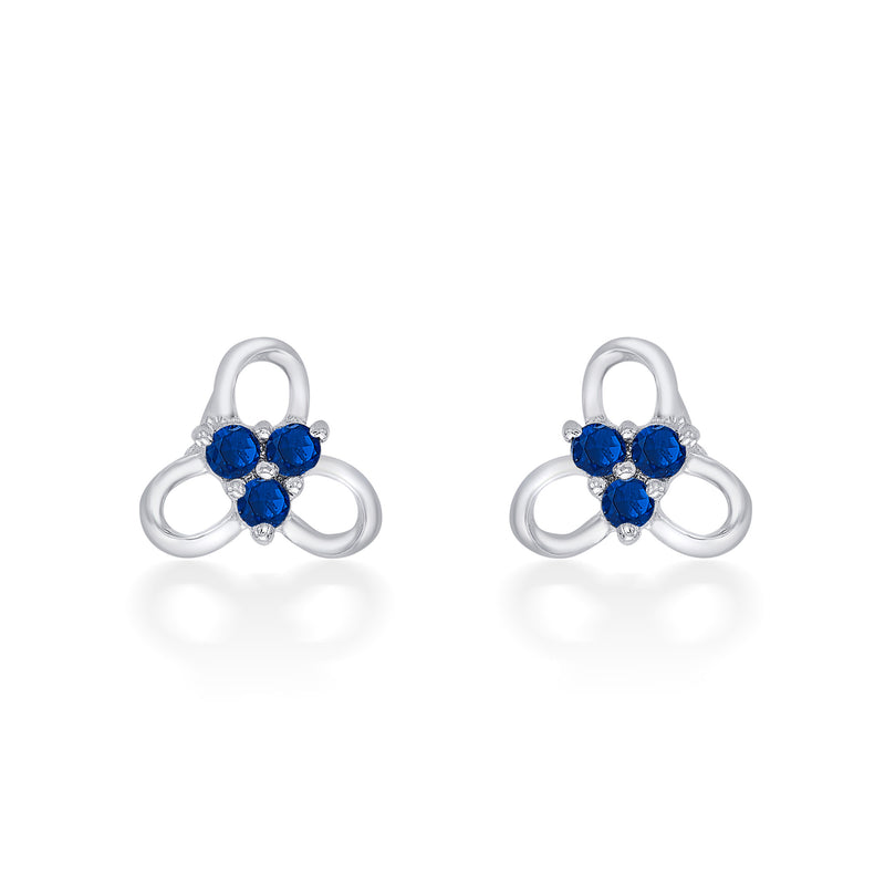 Nipura 925 Sterling Silver Blue Trinity Blossom Studs for Kids