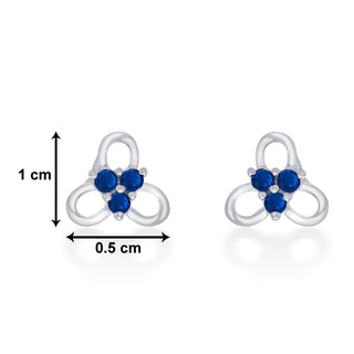 Nipura 925 Sterling Silver Blue Trinity Blossom Studs for Kids