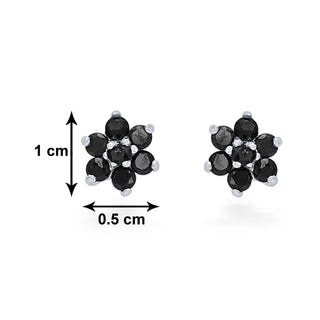 Nipura 925 Sterling Silver Black Twinkle Star Studs for Kids