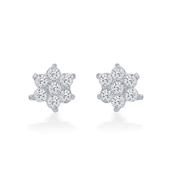 Nipura 925 Sterling Silver Zircon Twinkle Star Studs for Kids