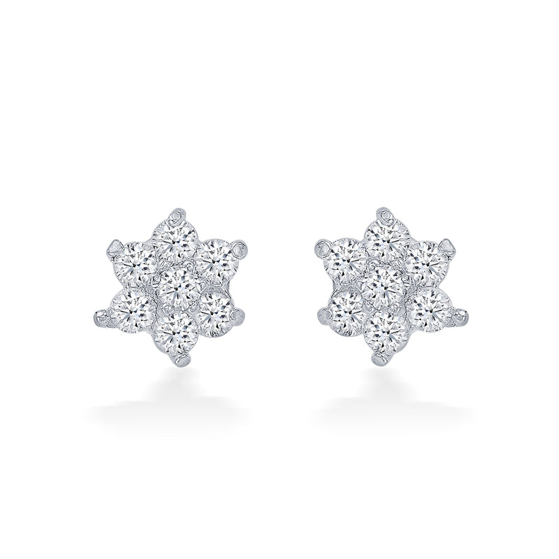 Nipura 925 Sterling Silver Zircon Twinkle Star Studs for Kids