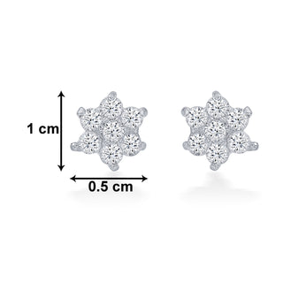 Nipura 925 Sterling Silver Zircon Twinkle Star Studs for Kids