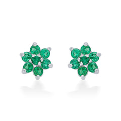 Nipura 925 Sterling Silver Green Twinkle Star Studs for Kids