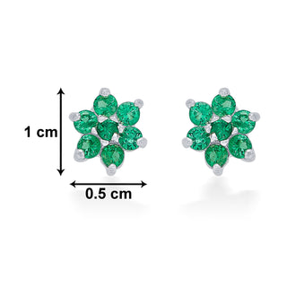 Nipura 925 Sterling Silver Green Twinkle Star Studs for Kids