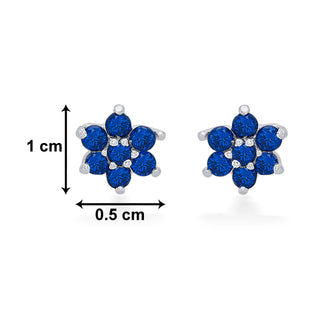 Nipura 925 Sterling Silver Blue Twinkle Star Studs for Kids