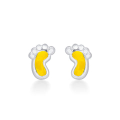 Nipura 925 Sterling Silver Yellow Tiny Toes Studs for Kids