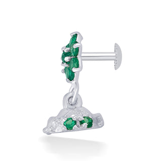 Nipura Sterling Silver Bloom Drop Stud Earrings for Kids, Girls, Baby | Charming Green Bloom Design | Stylish and Elegant for Girls | Ideal Gift for Children