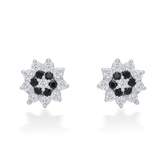Nipura 925 Sterling Silver Gracie Black  Floral Studs for Kids