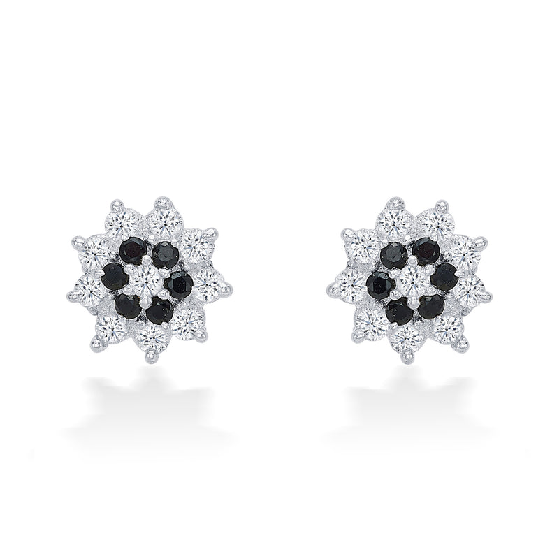 Nipura 925 Sterling Silver Gracie Black  Floral Studs for Kids