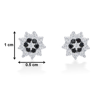 Nipura 925 Sterling Silver Gracie Black  Floral Studs for Kids
