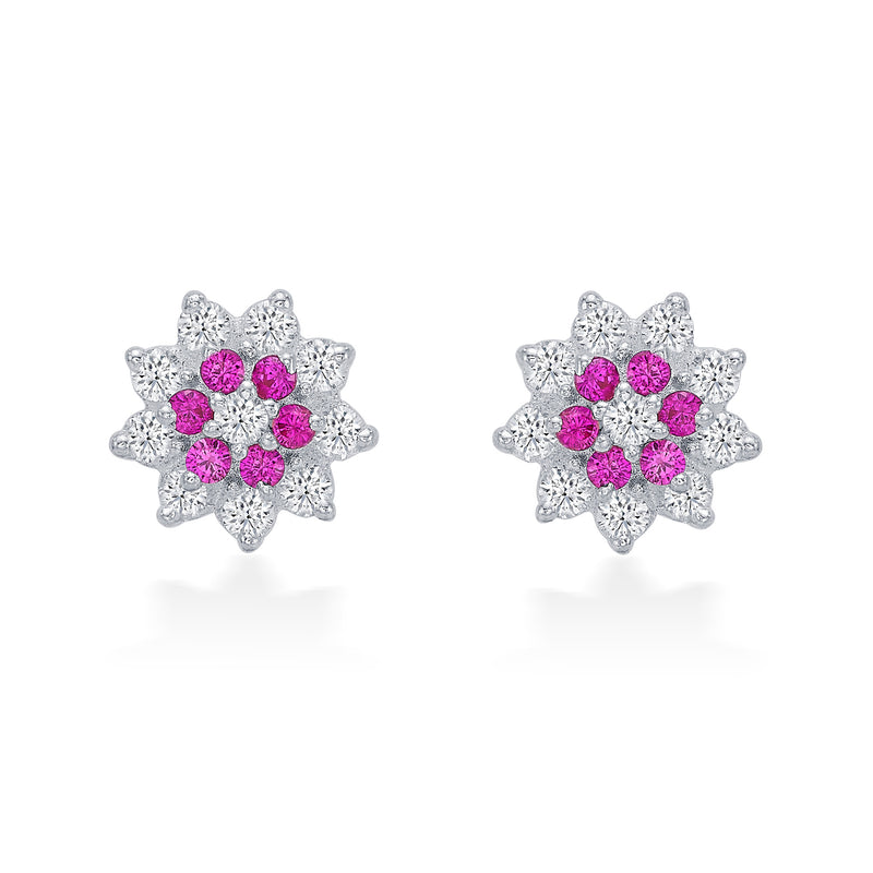 Nipura 925 Sterling Silver Gracie Pink Floral Studs for Kids