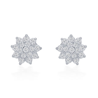 Nipura 925 Sterling Silver Gracie Zircon Floral Studs for Kids