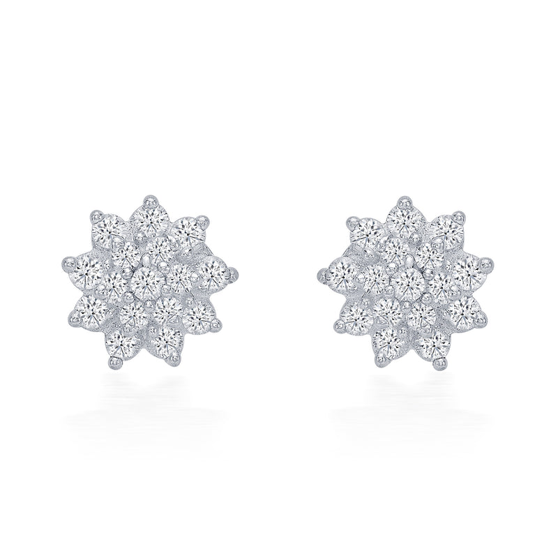 Nipura 925 Sterling Silver Gracie Zircon Floral Studs for Kids