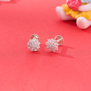 Nipura 925 Sterling Silver Gracie Zircon Floral Studs for Kids