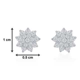 Nipura 925 Sterling Silver Gracie Zircon Floral Studs for Kids