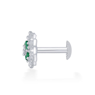 Nipura 925 Sterling Silver Gracie Green Floral Studs for Kids