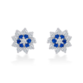 Nipura 925 Sterling Silver Gracie Blue Floral Studs for Kids