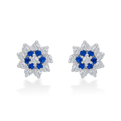 Nipura 925 Sterling Silver Gracie Blue Floral Studs for Kids
