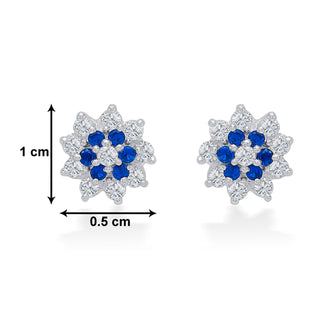 Nipura 925 Sterling Silver Gracie Blue Floral Studs for Kids