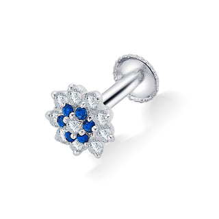 Nipura 925 Sterling Silver Gracie Blue Floral Studs for Kids