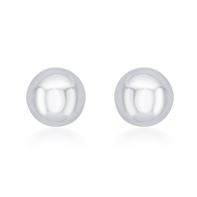 Nipura Sterling Silver Round Ball Stud Earrings for Kids, Girls, Baby | Big Round Stud Earrings | Kids Silver Jewellery,Ideal Gift for Kids