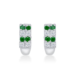 Nipura 925 Sterling Silver White-green Twinkling Studs for Kids