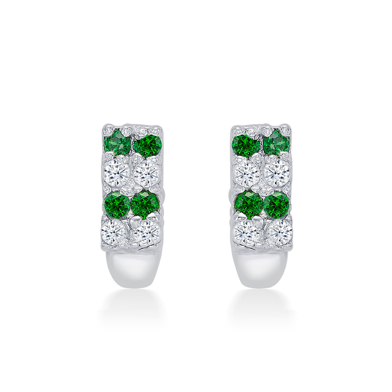 Nipura 925 Sterling Silver White-green Twinkling Studs for Kids