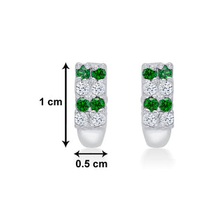 Nipura 925 Sterling Silver White-green Twinkling Studs for Kids
