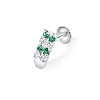 Nipura 925 Sterling Silver White-green Twinkling Studs for Kids