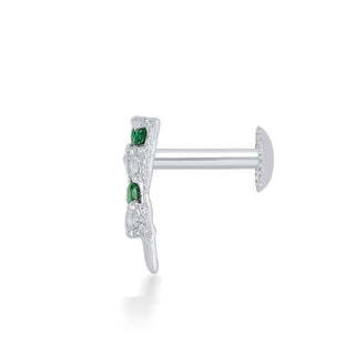 Nipura 925 Sterling Silver White-green Twinkling Studs for Kids