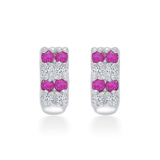 Nipura 925 Sterling Silver Pink-white Twinkling Studs for Kids