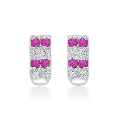 Nipura 925 Sterling Silver Pink-white Twinkling Studs for Kids