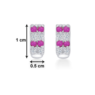 Nipura 925 Sterling Silver Pink-white Twinkling Studs for Kids